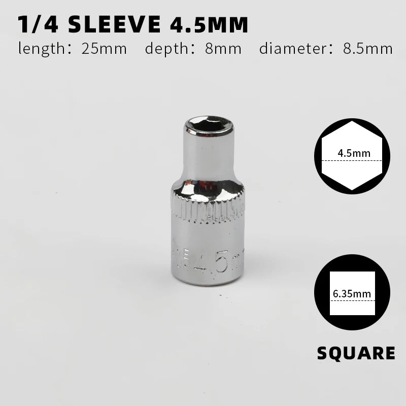 Juego de vasos para llave de impacto de 1/4" con 12 Puntas de 4 a 14mmLlaves de vasoHardware > Tool Accessories > Tool Sockets