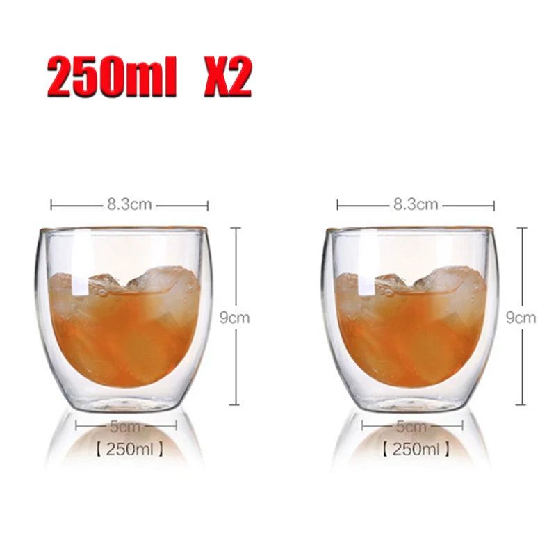 Vasos de vidrio de doble pared, resistentes al calorVasosHome & Garden > Kitchen & Dining > Tableware > Drinkware > Tumblers