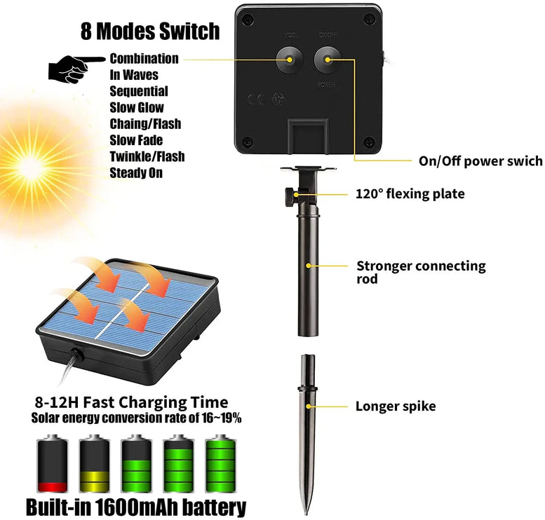 Solar LED String Lights for Outdoor Decoration