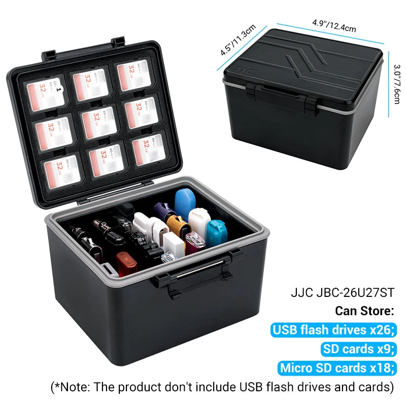 Caja para almacenamiento de USB + SD con 24 + 9 ranurasOrganizadores