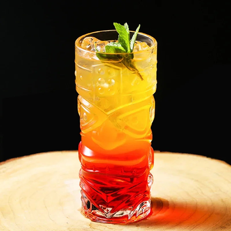Vaso Tiki 420ml de vidrio transparente | Estilo vintage para cócteles y refrescosVasosHome & Garden > Kitchen & Dining > Tableware > Drinkware > Tumblers