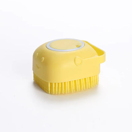 Brosse de bain pour animaux de compagnie avec réservoir de savon