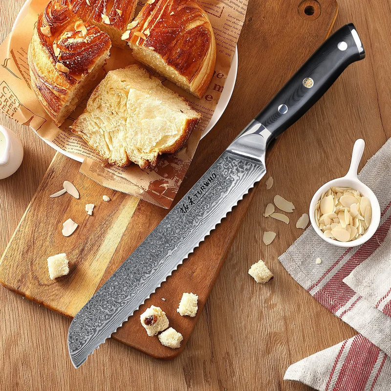 Cuchillo de pan profesional de acero de Damasco 8" con mango G10CuchillosHome & Garden > Kitchen & Dining > Kitchen Tools & Utensils > Kitchen Knives > Bread Knives