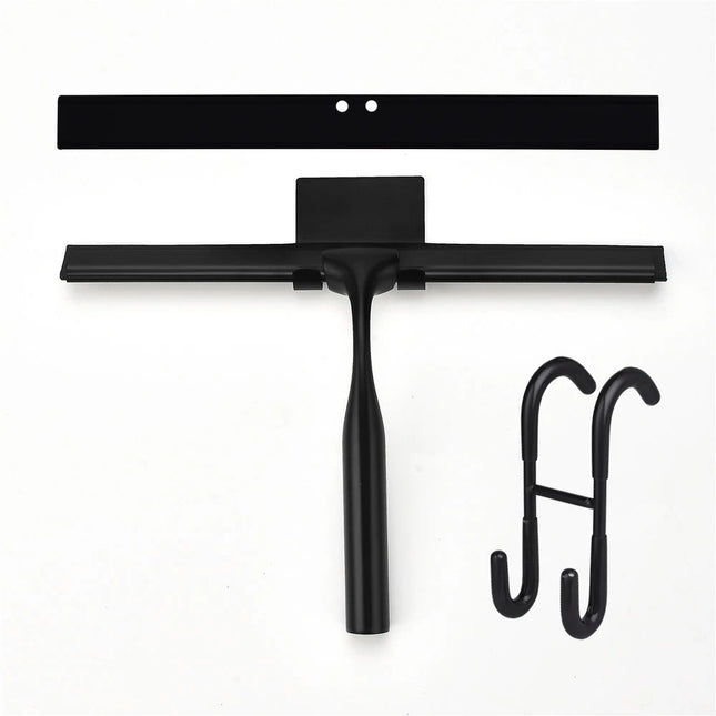 Escobilla de goma negra de 10", 12" o 14" | Raspador de ducha y ventanas de silicona con soportes y recambio, mango de acero inoxidableEscobillasHome & Garden > Household Supplies > Household Cleaning Supplies > Scrub Brushes