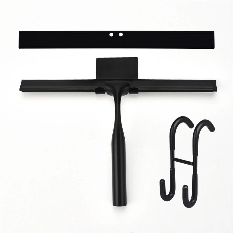 Escobilla de goma negra de 10", 12" o 14" | Raspador de ducha y ventanas de silicona con soportes y recambio, mango de acero inoxidableEscobillasHome & Garden > Household Supplies > Household Cleaning Supplies > Scrub Brushes