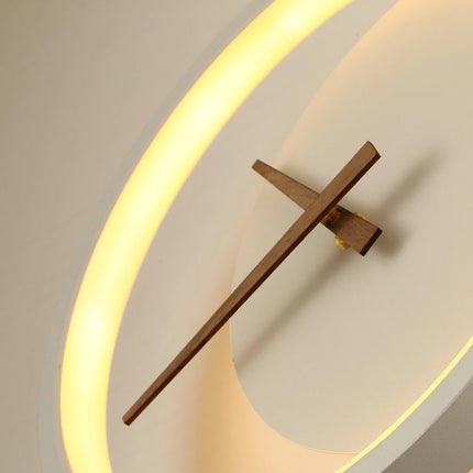 Minimalist Embossed Clock Led Wall Lamp for Home Lighting