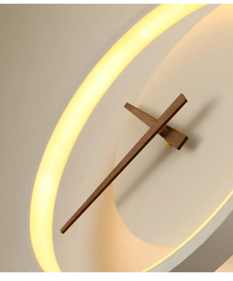 Lámpara de pared Led minimalista con reloj en relieve para iluminación del hogar