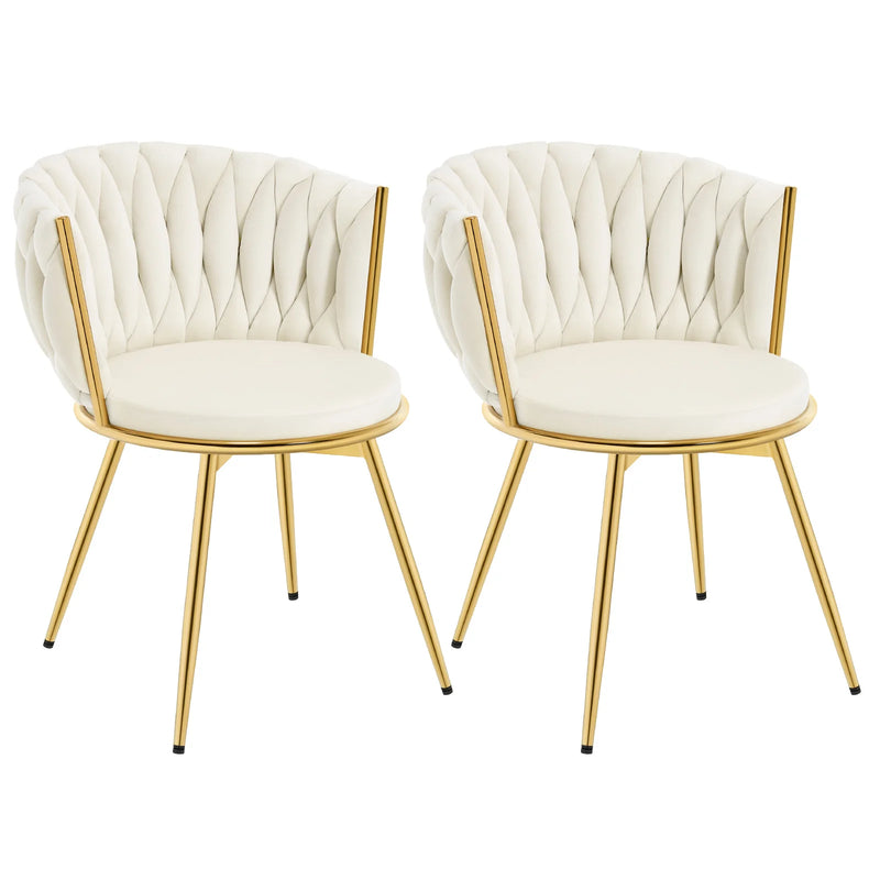 Set de 2 sillas giratorias de comedor en terciopelo con patas metálicasSillasFurniture > Chairs > Kitchen & Dining Room Chairs