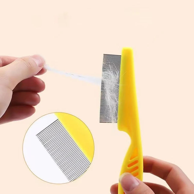 Stainless steel flea comb for pet hair