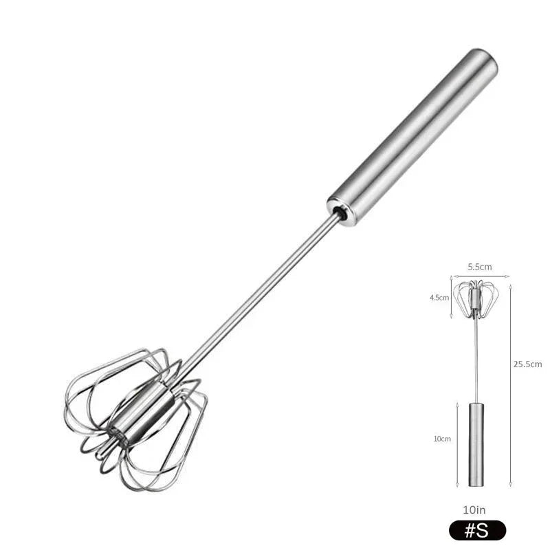 Batidor semiautomático de acero inoxidable – manual, sin batería, ideal para huevos, leche y salsasBatidoresHome & Garden > Kitchen & Dining > Kitchen Tools & Utensils > Whisks