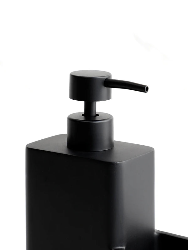 Dispensador de jabón de cocina 450 ml | Botella negra de resina con soporte para esponja | Dosificador líquido para platos o bañoDispensadores de jabónHome & Garden > Bathroom Accessories > Soap & Lotion Dispensers