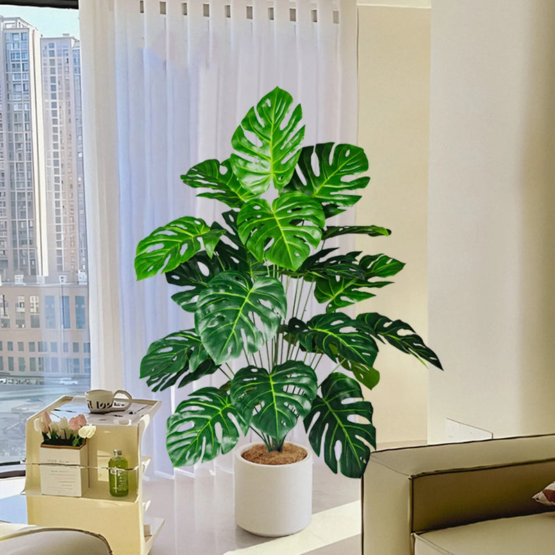 Planta artificial monstera 70-100 cm sin maceta, hojas tropicales de palma de plástico para decoración de hogar, jardín y oficinaPlantas artificialesHome & Garden > Decor > Artificial Flora > Artificial Non-Flowering Plants