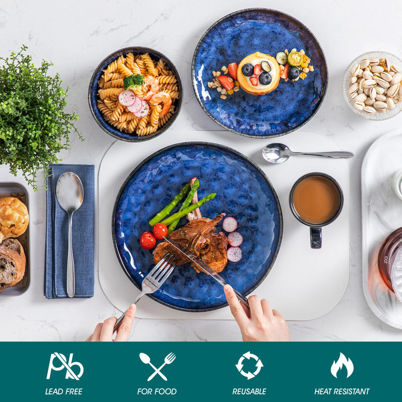 Juego de vajilla 16/32/48 piezas azul estrellado de gres con platos, cuencos y tazasVajillas completasHome & Garden > Kitchen & Dining > Tableware > Dinnerware > Dinnerware Sets