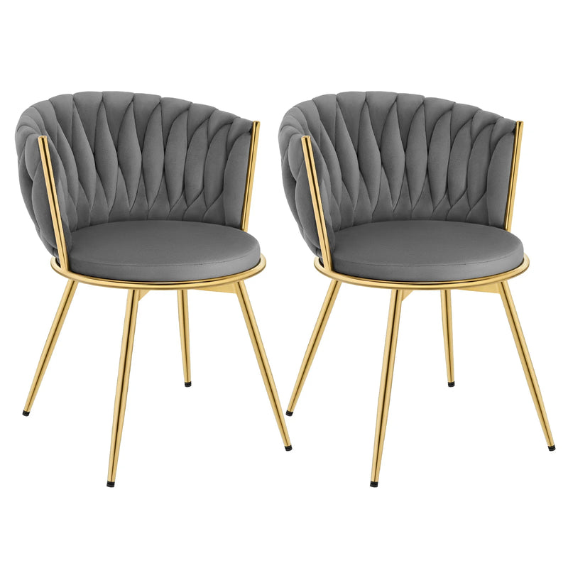 Set de 2 sillas giratorias de comedor en terciopelo con patas metálicasSillasFurniture > Chairs > Kitchen & Dining Room Chairs