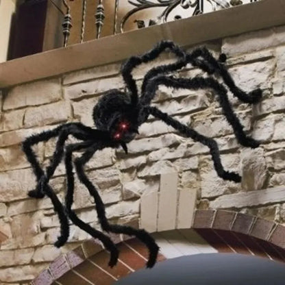 Araña de peluche negra gigante para decoraciones de exteriores