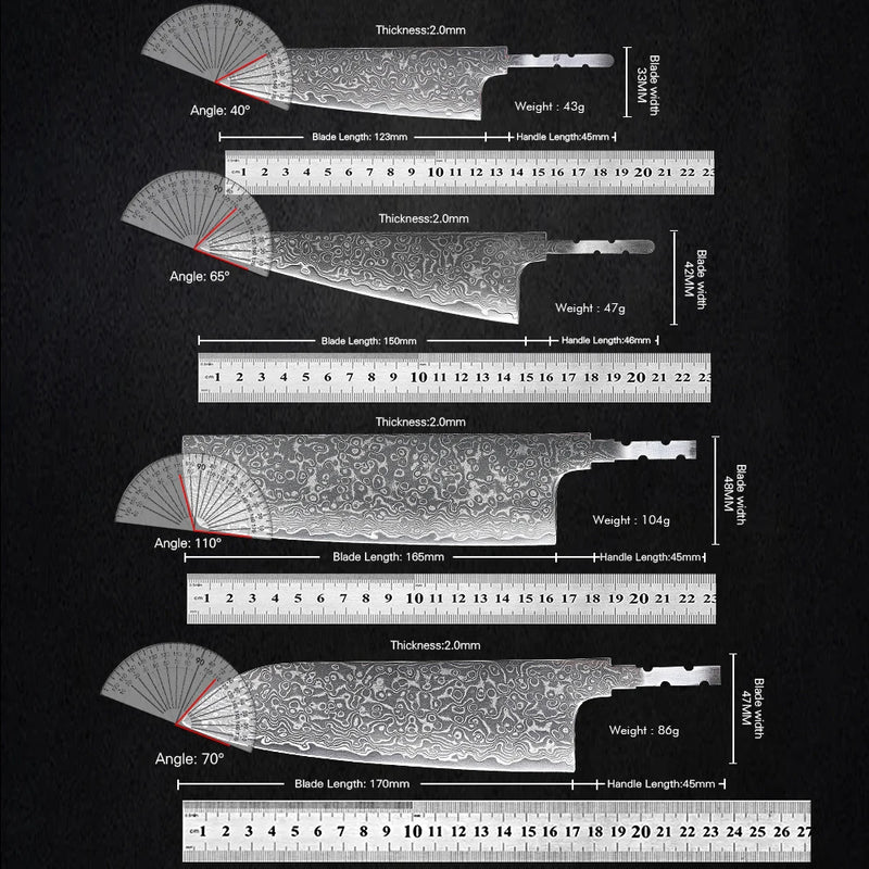 Hoja de cuchillo japonés de acero Damasco AUS-10 para bricolaje sin mangoCuchillosHome & Garden > Kitchen & Dining > Kitchen Tools & Utensils > Kitchen Knives