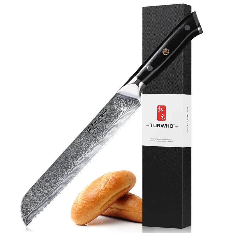 Cuchillo de pan profesional de acero de Damasco 8" con mango G10CuchillosHome & Garden > Kitchen & Dining > Kitchen Tools & Utensils > Kitchen Knives > Bread Knives