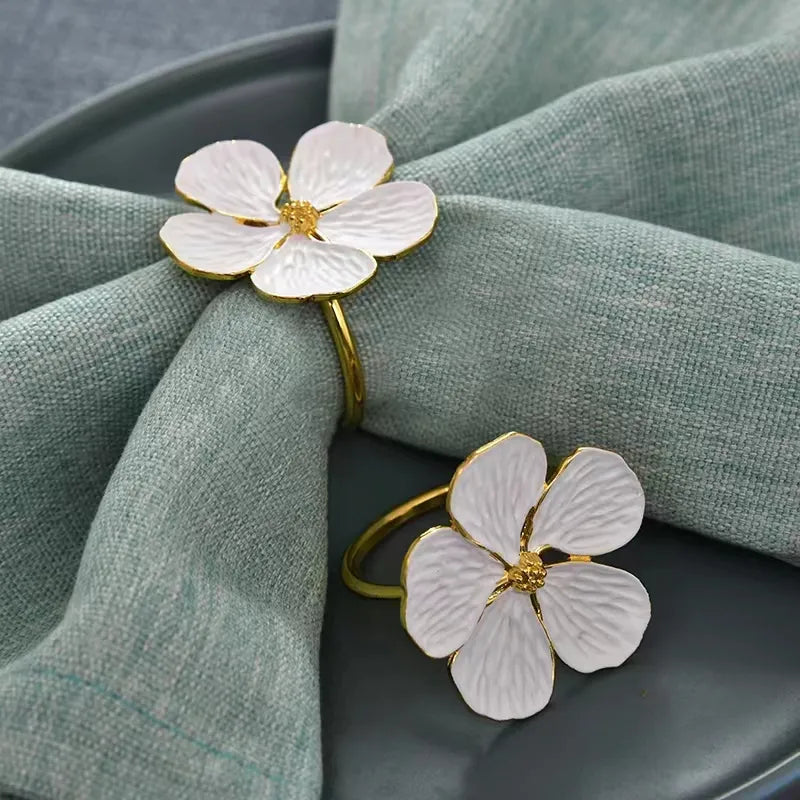 Flower Shape Napkin Ring Buckle 4Pcs