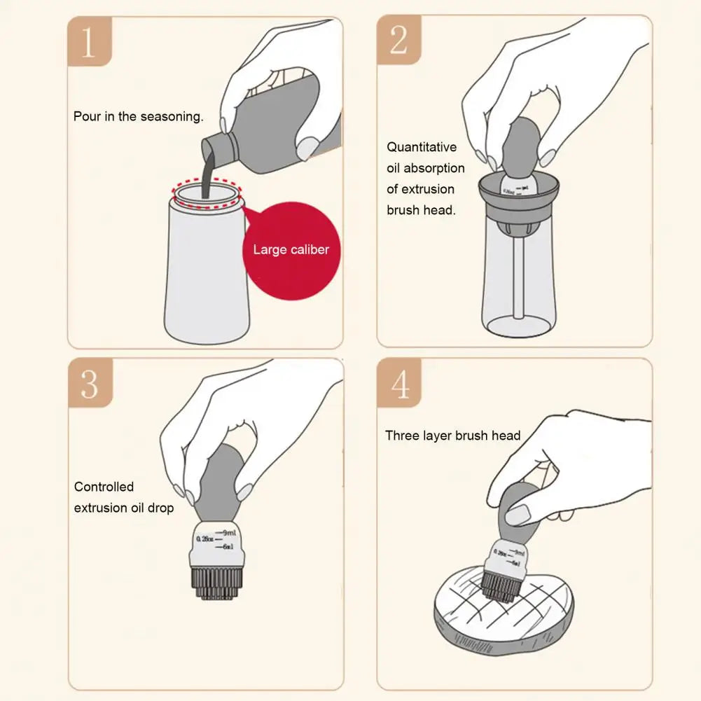 Botella de aceite con cepillo de silicona para cocina