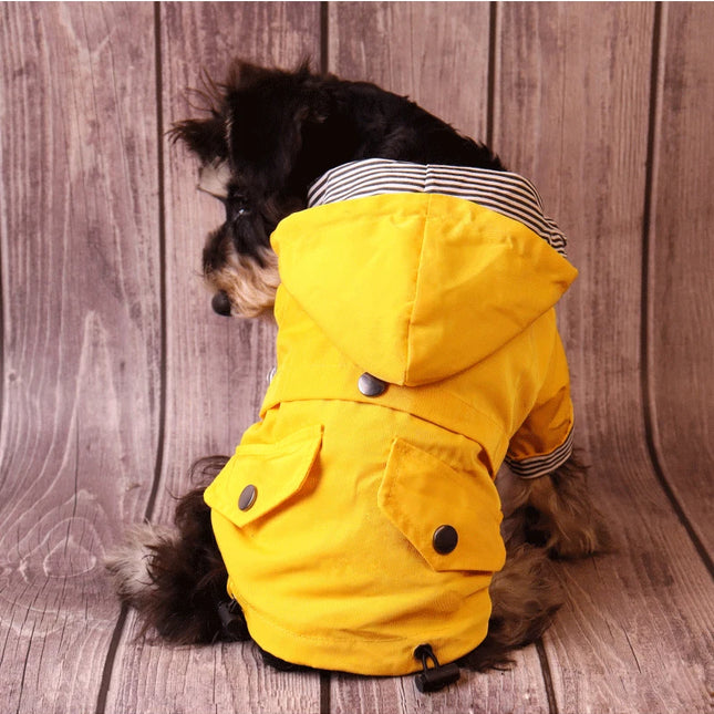 Chubasquero amarillo impermeable para perros