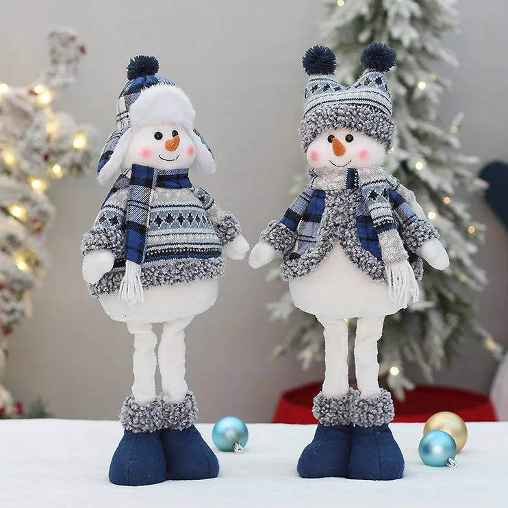 Pair of retractable and fixed snowmen