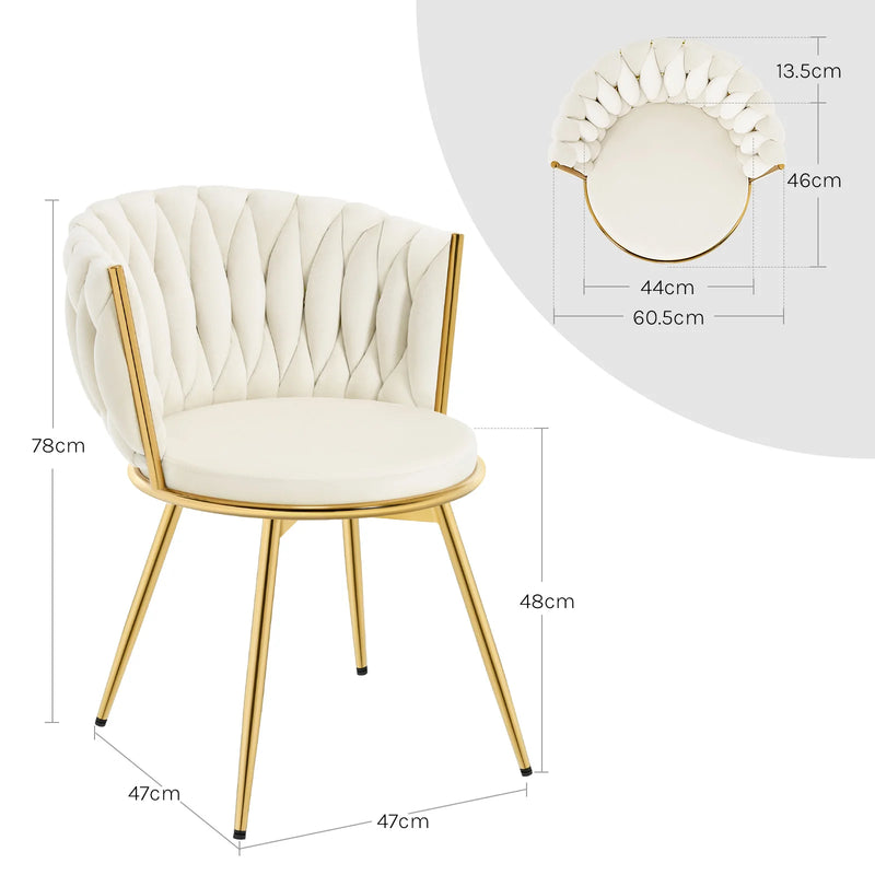 Set de 2 sillas giratorias de comedor en terciopelo con patas metálicasSillasFurniture > Chairs > Kitchen & Dining Room Chairs