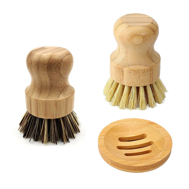 Brosse à récurer en bambou