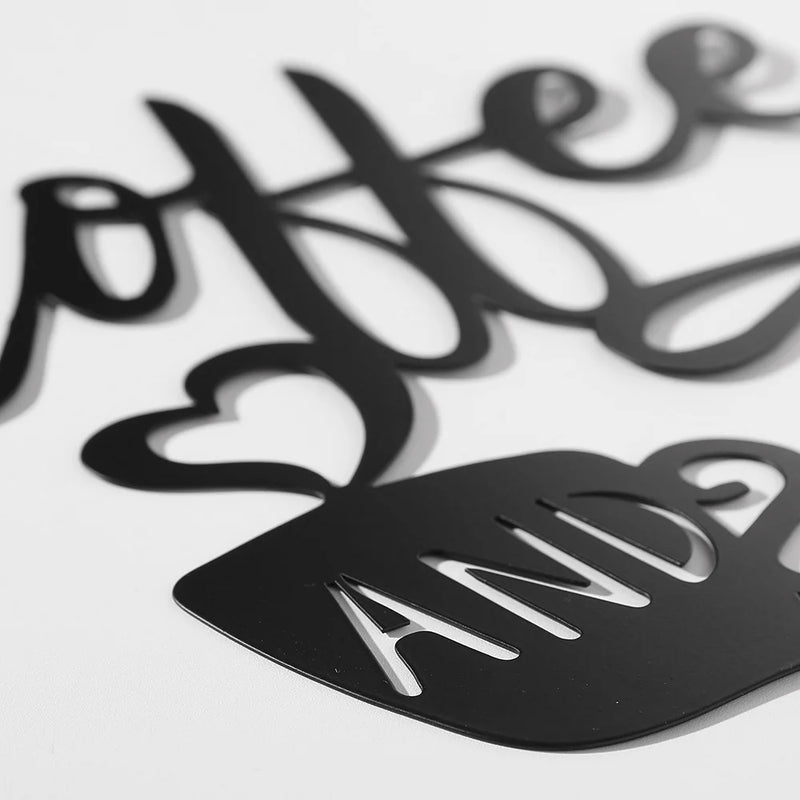 Letrero de metal de silueta de letras recortadas de café y téCuadrosHome & Garden > Decor > Novelty Signs