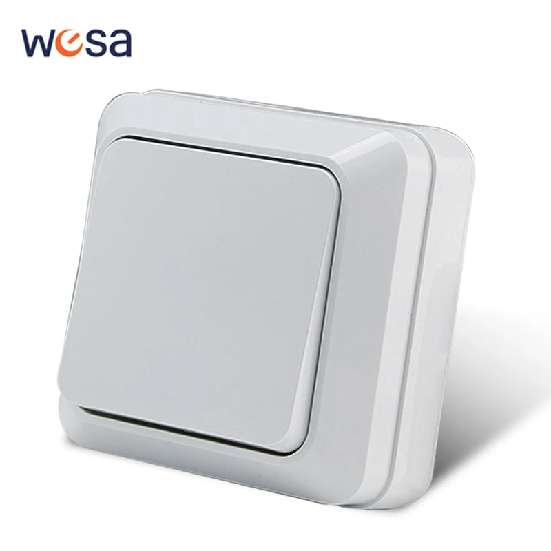 Enchufe de superficie blanco con toma de tierra | Estándar UE 64×64 mm | Plástico Ignífugo + LatónEnchufesHardware > Power & Electrical Supplies > Power Outlets & Sockets > Wall Outlets