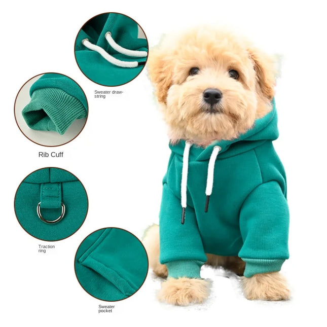 Sudadera con capucha con forro polar interior para perros