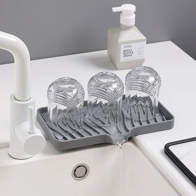 Plateau en silicone avec égouttoir pour évier