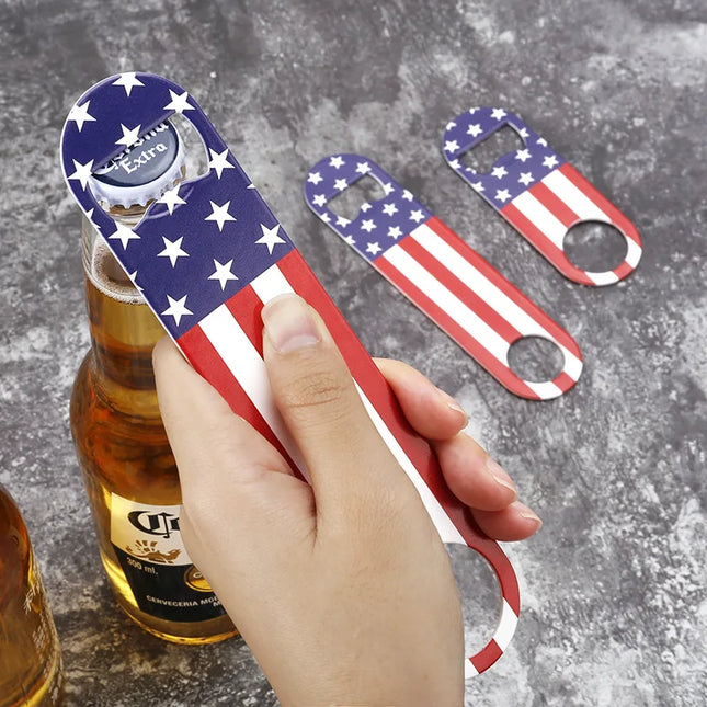 Stainless Steel USA Flag Bottle Opener