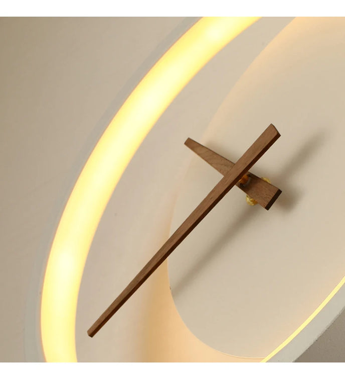 Minimalist Embossed Clock Led Wall Lamp for Home Lighting