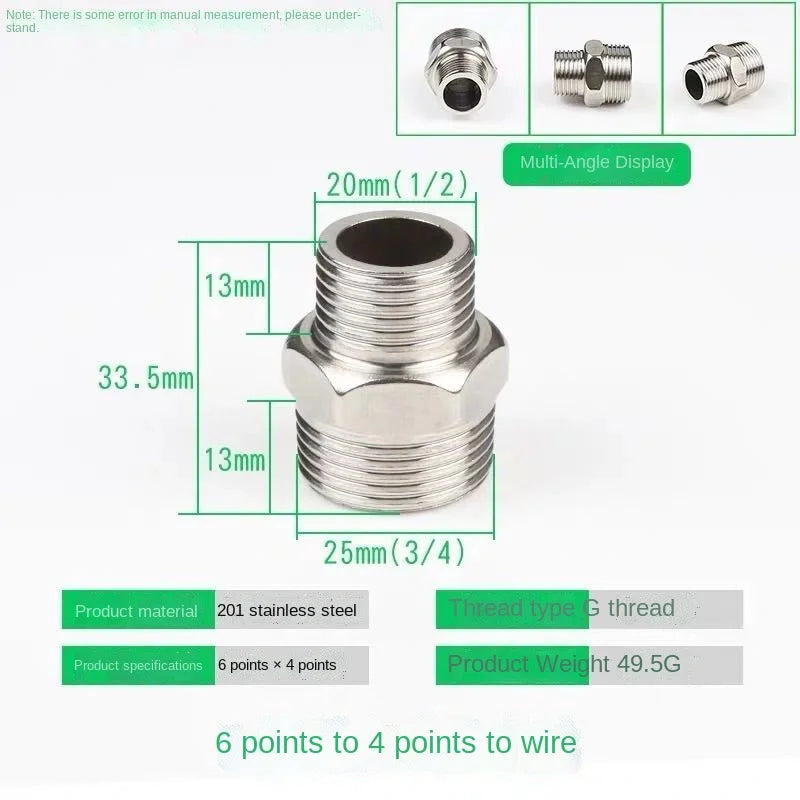 Codo en T de acero inoxidable DN20 a DN15 · Conector reductor para tuberías de agua a alta presiónAdaptadoresHardware > Plumbing > Plumbing Fittings & Supports > Pipe Adapters & Bushings > Adapters