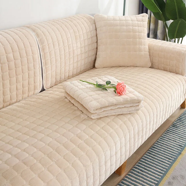 Individual Plush Sofa Covers in Neutral Tones