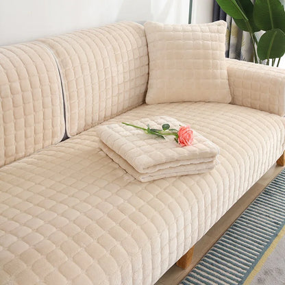 Cubiertas individuales de felpa para sofá en tonos neutros