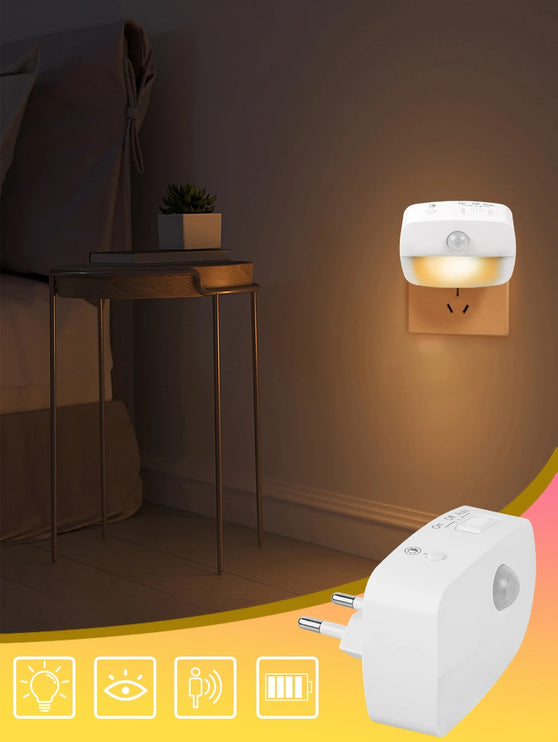 LED night light with motion sensor and 220V EU plug