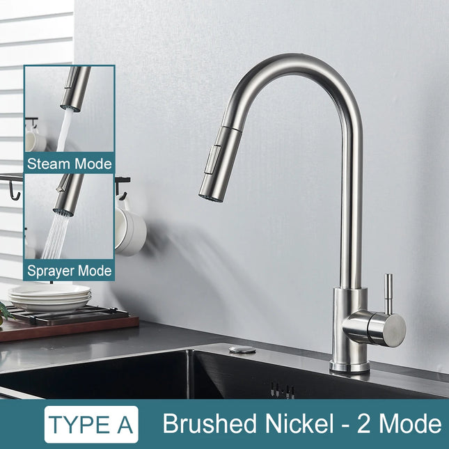 Grifo de cocina con doble función y salida retráctilGrifosHardware > Plumbing > Plumbing Fixtures > Faucets > Kitchen Sink Faucets