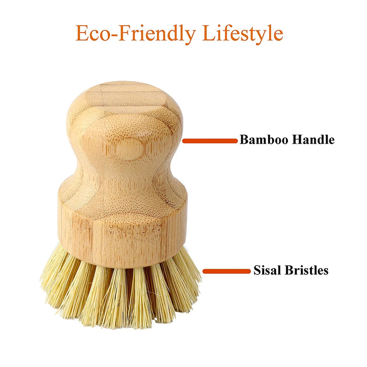 Bamboo scrubbing brush