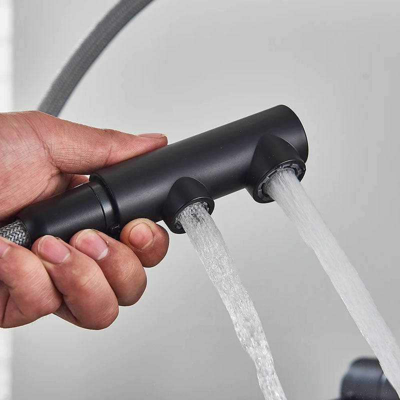 Grifo de cocina mezclador doble manija de latón cromado con filtro de agua 3-VíasGrifosHardware > Plumbing > Plumbing Fixtures > Faucets > Kitchen Sink Faucets