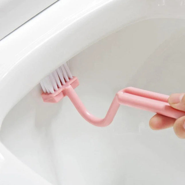 Brosse de nettoyage des toilettes avec manche incurvé