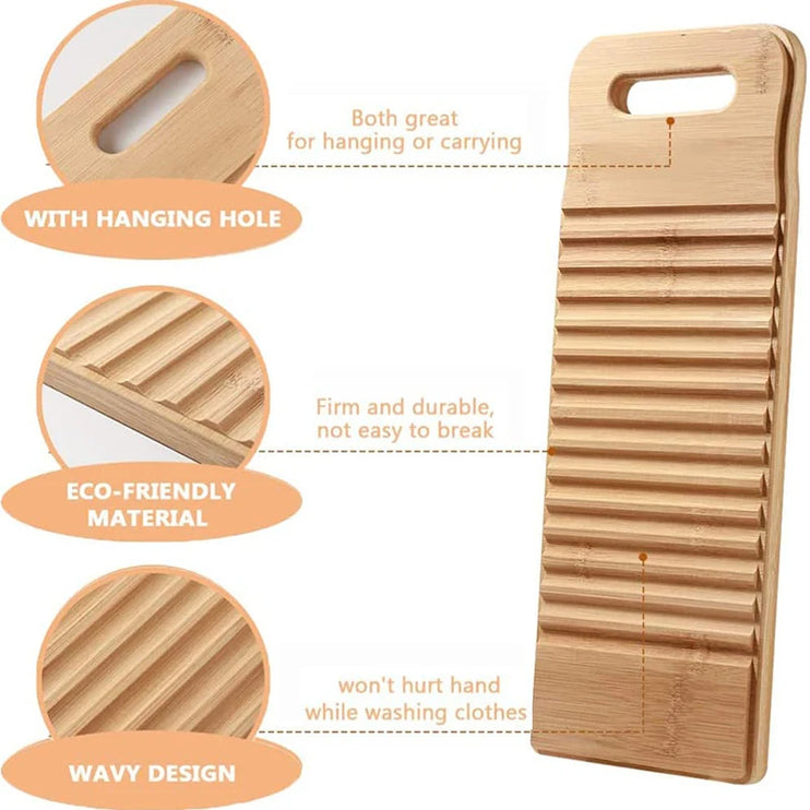 Non-slip and thick wooden wash board