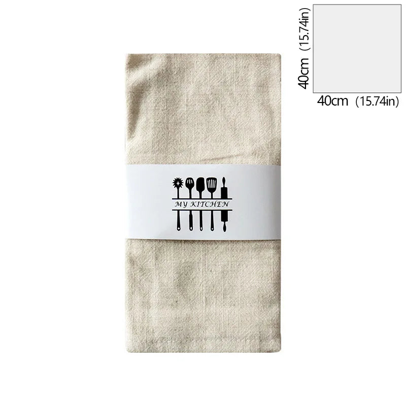 Servilleta de mezcla de algodón y lino de color sólido 40x40cmServilletas