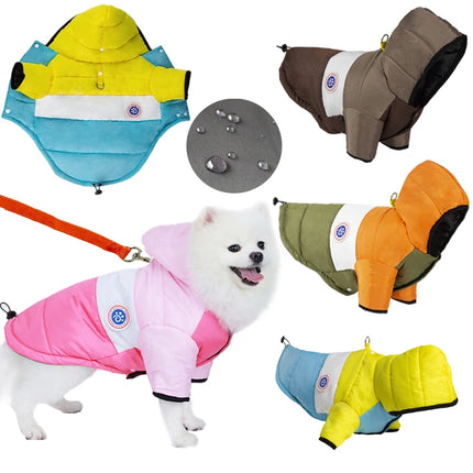 Chaqueta multicolor de invierno cálida e impermeable para perros