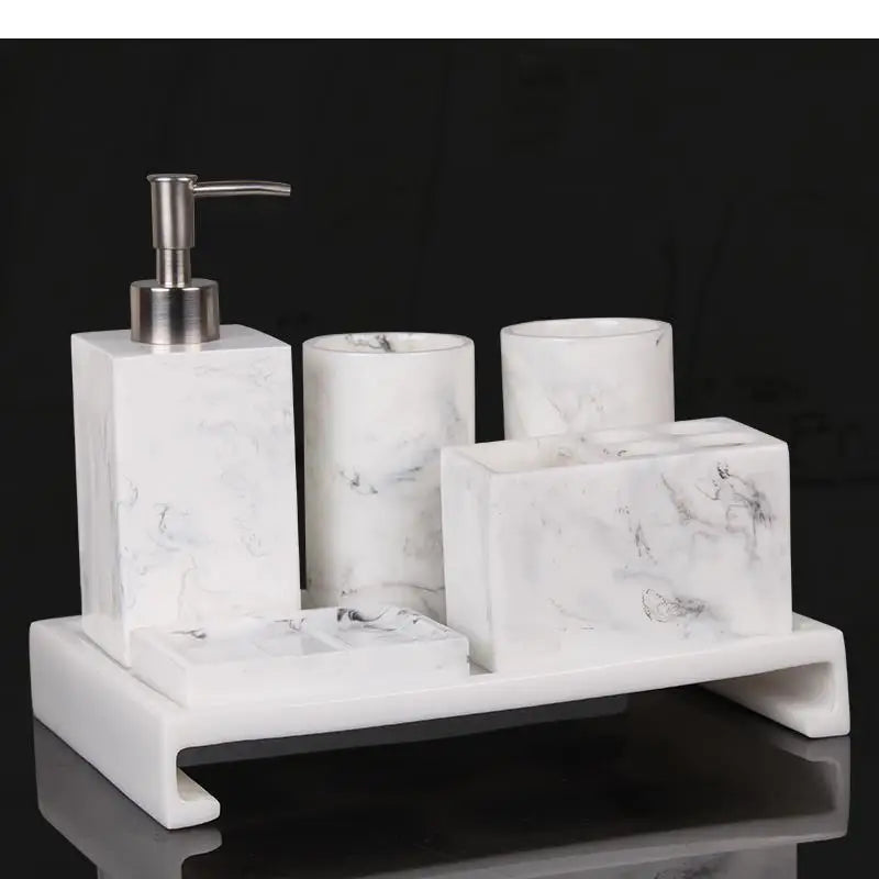 Kit de envases para baño de resina efecto mármol