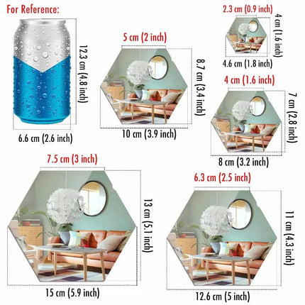 Autocollants muraux miroir acrylique hexagone