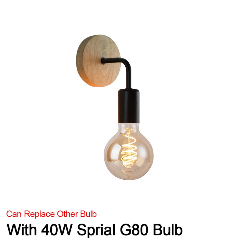 Lámpara de pared de madera estilo industrialLámparas de paredHome & Garden > Lighting > Lighting Fixtures > Wall Light Fixtures