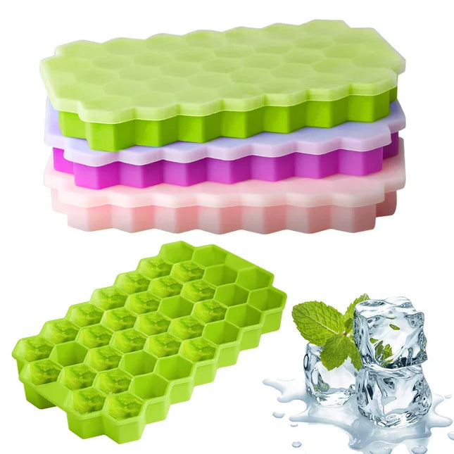 Honeycomb ice cube tray, 37 cavities