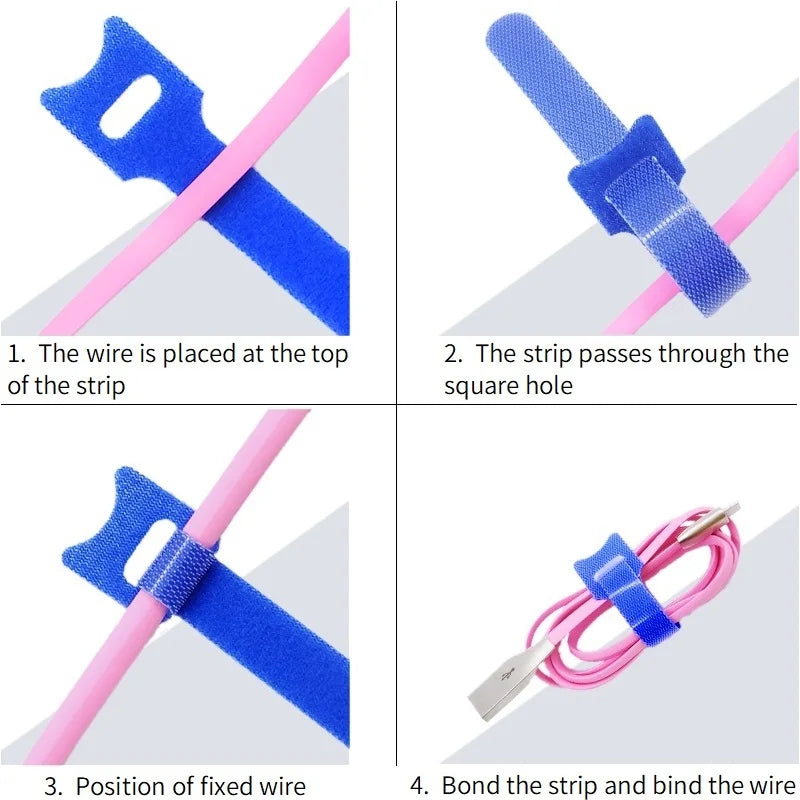 Bridas reutilizables de velcro tipo T - 50 unidadesBridasElectronics > Electronics Accessories > Cable Management > Wire & Cable Ties