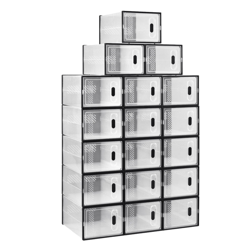 Organizador de zapatos apilable con puerta magnética (8/12/18 uds) | Cajas plegables transparentes 35×25×19 cmZapaterosHome & Garden > Household Supplies > Storage & Organization > Clothing & Closet Storage > Shoe Racks & Organizers > Shoe Organizers